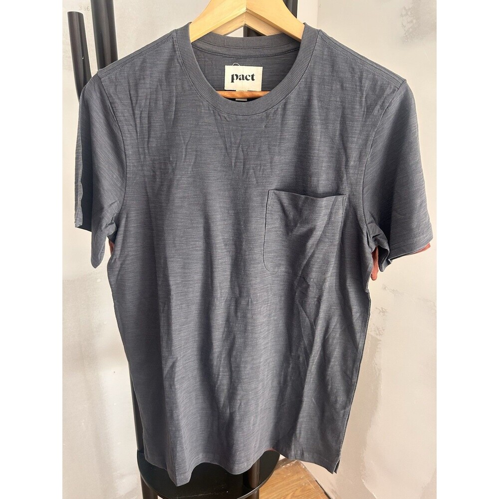 PACT Men's Organic Softspun Essential Pocket Crew Tee 2 Pack S Rust Carbon Slub - Picture 9 of 10